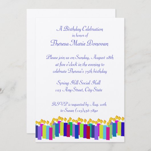 誕生日 招待状 (正面/裏面)