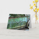 誕生日、旧ヴィンテージカー、カントリースクワイア カード (黄色い花)