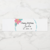 誕生日 春の花輪 フラワーズ ボトルラベル ペットボトルラベル (シングルラベル)