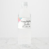 誕生日 春の花輪 フラワーズ ボトルラベル ペットボトルラベル (正面)