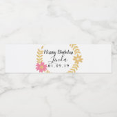 誕生日 春の花輪 フローラル ボトルラベル ペットボトルラベル (シングルラベル)