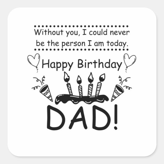 誕生日-最高のパパ スクエアシール (正面)