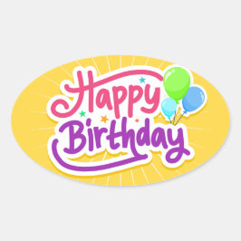 誕生日 楕円形シール