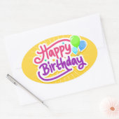 誕生日 楕円形シール (封筒)