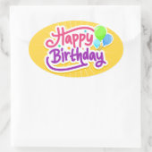 誕生日 楕円形シール (バッグ)