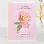 誕生日，母，平和バラ花 カード (黄色い花)