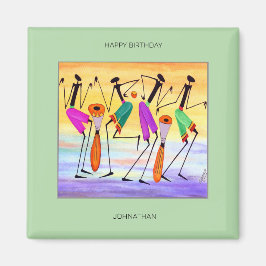 誕生日、水彩の幸素晴らしせ マグネット