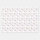 誕生日 水彩 花柄 ラッピングペーパー シート (正面)
