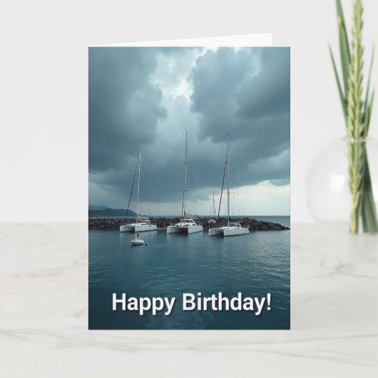 誕生日 海の景色 カード (正面)