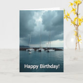 誕生日 海の景色 カード (黄色い花)