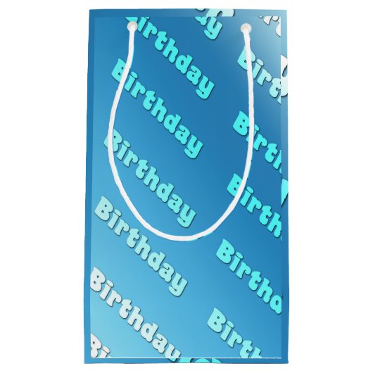 誕生日(淡いブルーの) スモールペーパーバッグ (正面)