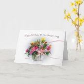 誕生日、牧師の妻、バスケットの花 カード (黄色い花)