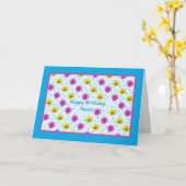 誕生日、牧師の、ピンクおよび黄色いデイジー カード (黄色い花)