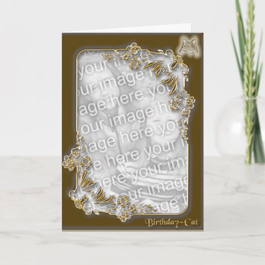誕生日-猫2 カード (正面)