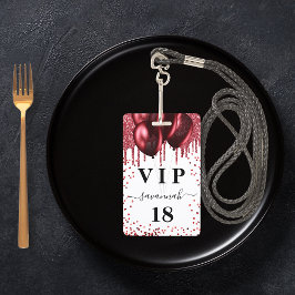 誕生日 白 赤 風船 グリッター VIP バッジ