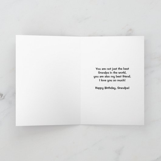 誕生日-祖父及び私の永久に最も最高のな相棒 カード (内部)