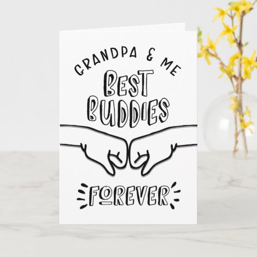 誕生日-祖父及び私の永久に最も最高のな相棒 カード (黄色い花)
