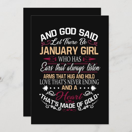 誕生日|神が1月の女の子を セーブザデート (正面/裏面)