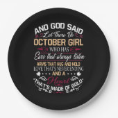 誕生日|神が10月の女の子を ペーパープレート (正面)