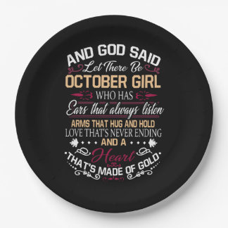 誕生日|神が10月の女の子を ペーパープレート