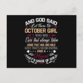 誕生日|神が10月の女の子を 案内ポストカード (正面)