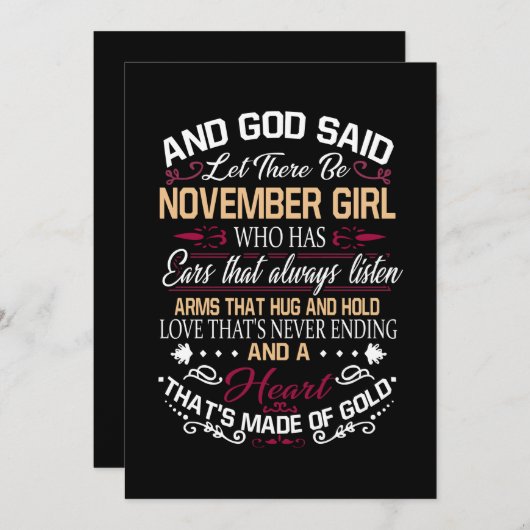 誕生日|神が11月の女の子を セーブザデート (正面/裏面)