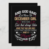 誕生日|神が12月の女の子を セーブザデート (正面/裏面)