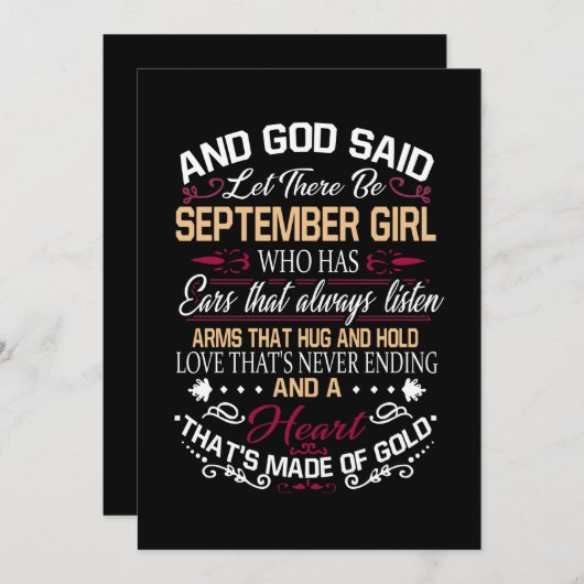 誕生日 |神が9月のギルを迎えようと言った シーズンカード (正面/裏面)