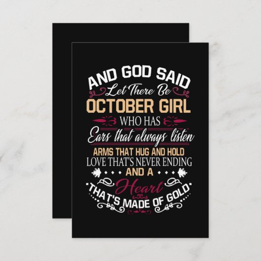 誕生日 | 神は十月の少女を創れと仰せられた サンキューカード (正面/裏面)