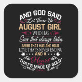 誕生日 |神は女の子を連れて行け威厳があると スクエアシール (正面)