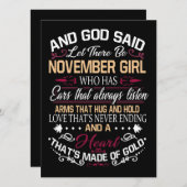 誕生日 神は11月の女の子が来ると言った シーズンカード (正面/裏面)