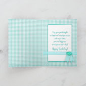 誕生日、 私たちの 姪女、庭の花、 ギンガム カード (内部)