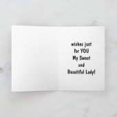 誕生日 – 私の甘くて美しい女性 カード (内部)