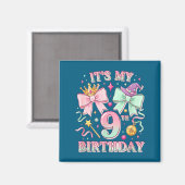 誕生日 私の9歳の誕生日 可愛い魔法のプリンス マグネット (正面/裏面)