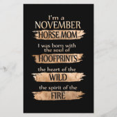 誕生日 |私は11月の馬の母である 便箋 (正面)