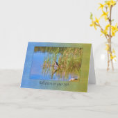 誕生日、第75のTricoloredの鷲、反射 カード (黄色い花)