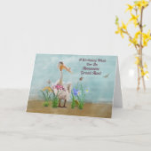 誕生日、素晴らし叔母、ペリカン、花 カード (黄色い花)