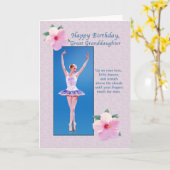 誕生日、素晴らし孫娘、バレリーナ カード (黄色い花)