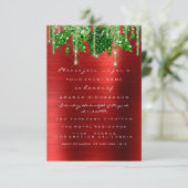 誕生日　素朴な森　赤　緑　したたり　葉 招待状 (スタンド正面)
