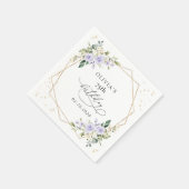 誕生日, 紫の花, 白い花, グリーン スタンダードカクテルナプキン (角)