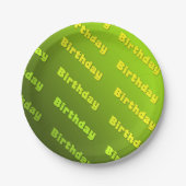 誕生日（緑） ペーパープレート (正面)