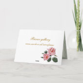 誕生日、義母カード。 ピンクのバラ カード (裏面)