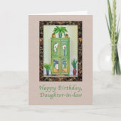 誕生日、義理の娘、キャビネットとの静物関係 カード (正面)