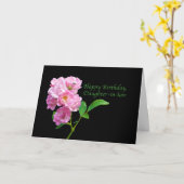 誕生日、義理の娘、ピンクガーデンバラオンBL カード (黄色い花)