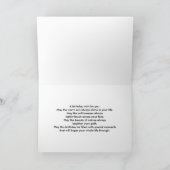 誕生日、義理の娘、花の中の猫 カード (内部)