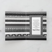 誕生日、義理の娘、黒/白のレイヤー カード (内部)