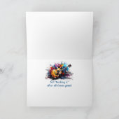 誕生日  芸術的 アブストラクト ギター ミュージック ラバーズ シーズンカード (内部)