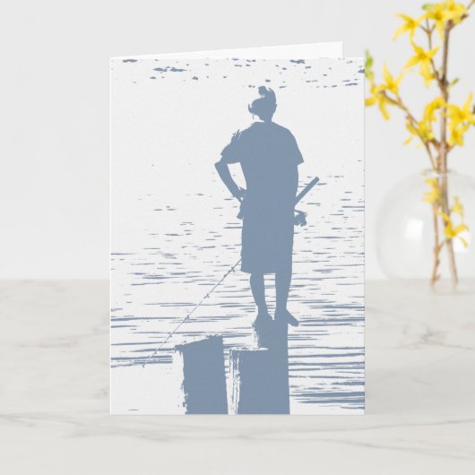 誕生日、街頭の魚釣り。 カード (黄色い花)