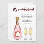 誕生日 記念日 ワインボトル 招待状 (正面/裏面)