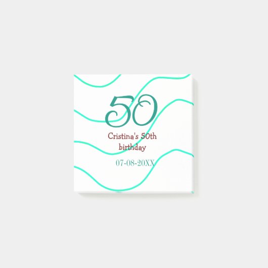 誕生日 記念日 名前 日付 50歳 誕生日 ポストイット (正面)